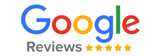 a logo with text and stars