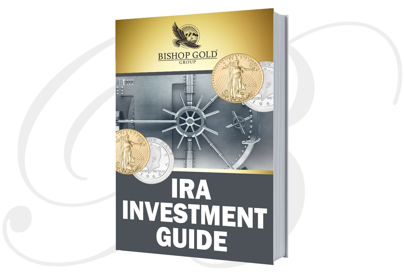 a book with a cover and a gold and silver coin
