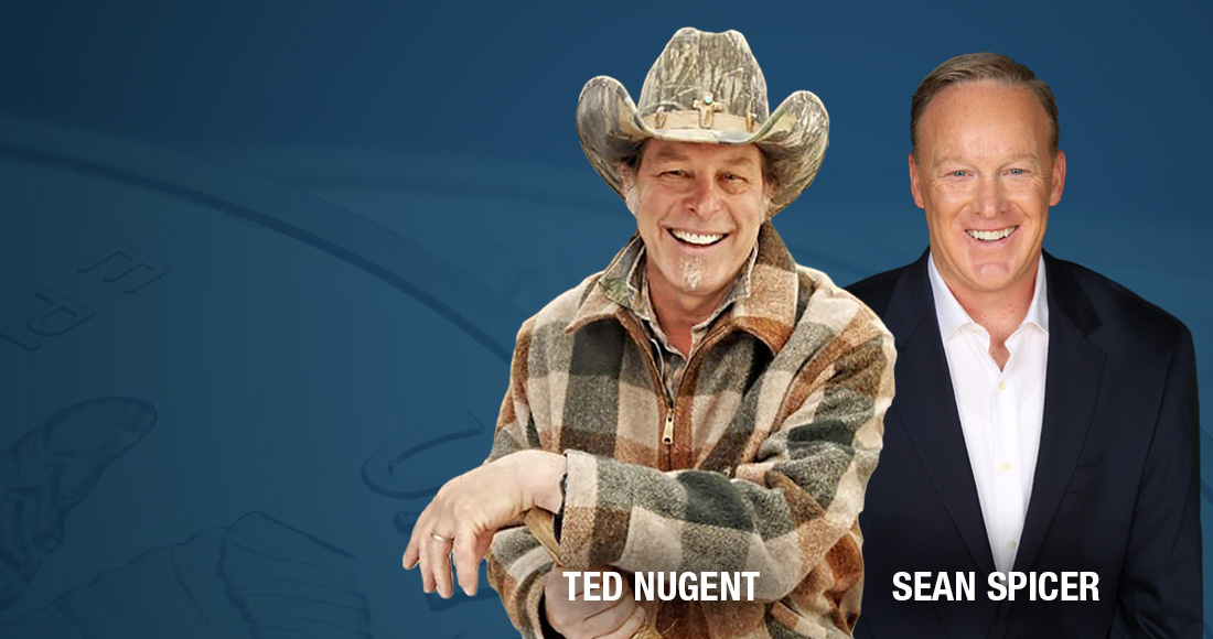 Ted Nugent and Sean Spicer, official endorsers of Bishop Gold Group